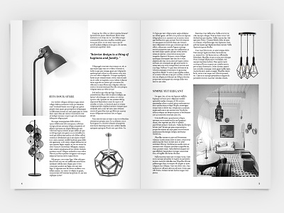 Monochrome Interior Design Magazine Layout 3-4 layout magazine monochrome