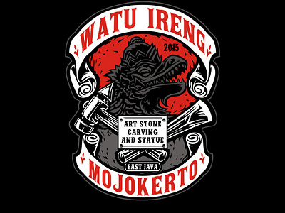 Watu Ireng patch characterdesign design illustration logo sticker design tshirtdesign vector