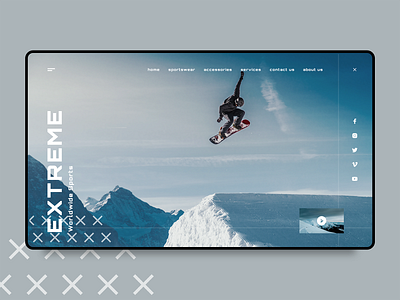 Extreme Sports Website UI | 005 adobe xd art branding design extreme graphic home homepage interface mountain page snow snowboard sport ui ui design user web website world