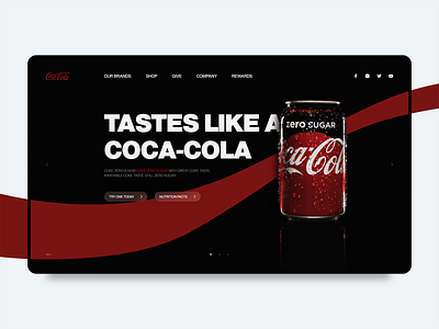 Coca-Cola Zero Sugar ReUI | 008 adobe xd art brand branding coca cola coke design drink graphic home homepage interface product redesign ui ui design user web website zero