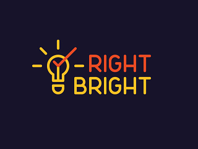 Right Bright bright bulb idea light logo right