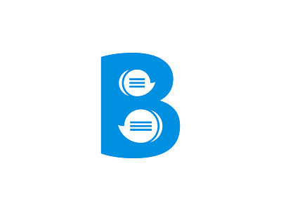 B b bubble communication letter logo negative space speech bubble talk