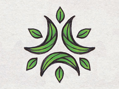 Leafs draft draw green leaf logo nature sketch