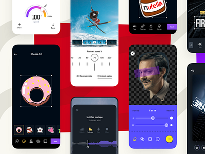 A Series of Apps for Photo and Video Editing app ar camera editing effects filters ios mobile mobile designer photo photo app photo effects photo manipulation sticker tool ui video video app