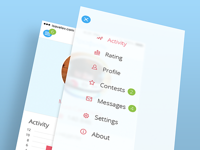 Profile & Menu activity app application icons ios ios7 ios8 menu profile side social transparent