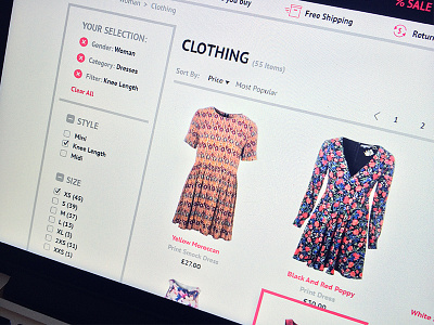 Catalog catalog clothing e commerce filter paging shop site sort web