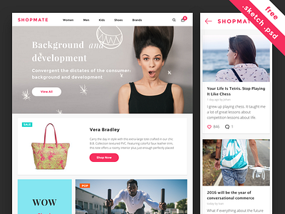 Shopmate freebie e commerce free freebie ios kit mobile psd shop sketch social ui