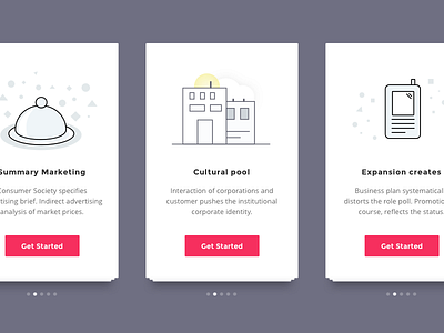 Onboarding Cards cards flow icons illustration ios mobile onboarding paging