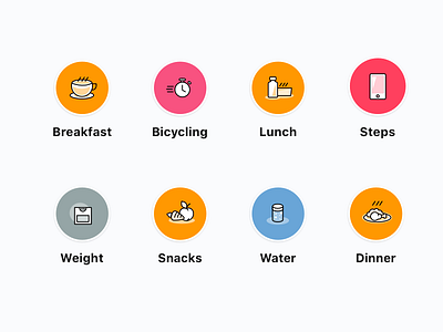 Icon set for fitness app.