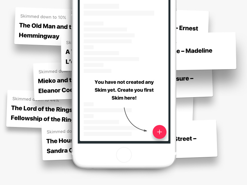 Empty State ux ui design icons text reader user experience animation cards transition animation flinto interaction ios app