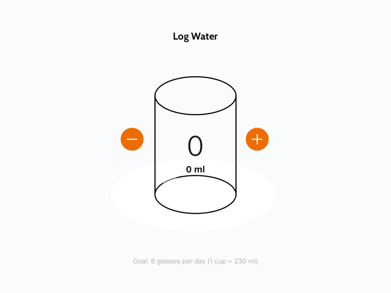 Log Water ae animation app design fitness flat gif illustration ios log water