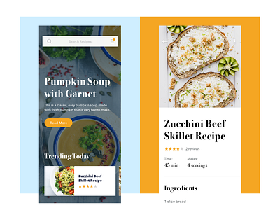 Recipe App Home Screen & Recipe Details
