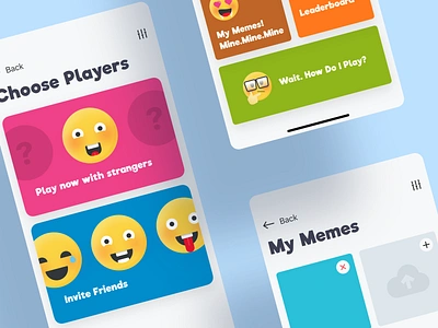 Meme Fight iOS Game app emoji emoji set emojis game game app gamification gaming gaming app icon icons icons design ios iphone meme mobile smile smiles typography ui