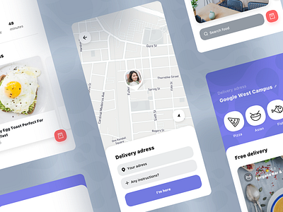 Delivery Address | Food Delivery Service app cafe cuisine delivery food food drink food and beverage food and drink food app food delivery app food delivery application food design food icons ios location location pin map map markers mobile on demand