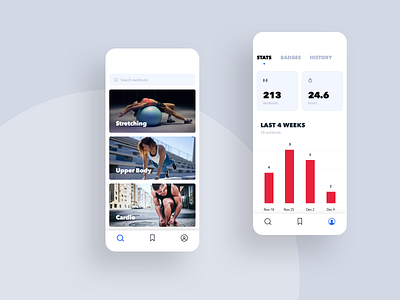 Workouts & Tracking Fitness App app dashboard design fitness fitness app ios mobile mobile app mobile app design profile tracking ui ui ux user experience user interface video workout