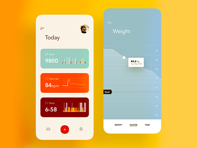 Health Monitor App | Dashboard & Weight Control