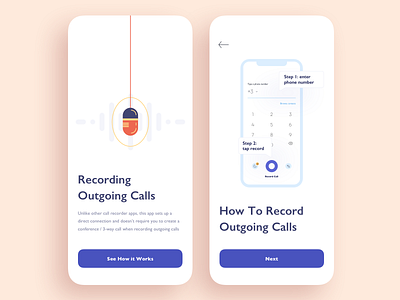 Tutorial Screens / Call Recording App for iOS / Onboarding