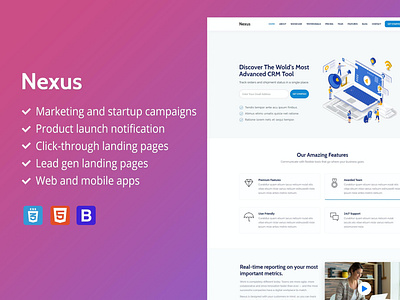 Nexus - Premium SaaS Landing Page Template