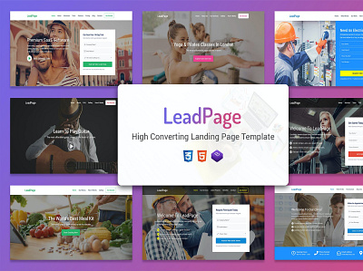 LeadPage - Multipurpose Marketing HTML Landing Page Template chef website creative agency dental clinic electrician food meal kit delivery food website guitar landing page guitar lessons landing page medical website musician musician landing page painters and decorators pilates pilates landing page pilates website yoga yoga studio yoga teacher yoga website