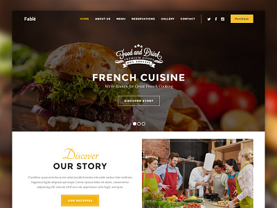 Fable - Bakery / Coffee / Pub / Restaurant Site Template bakery bar bistro cafe coffee food french cuisine grill italian pizza pub raw vegan reservation