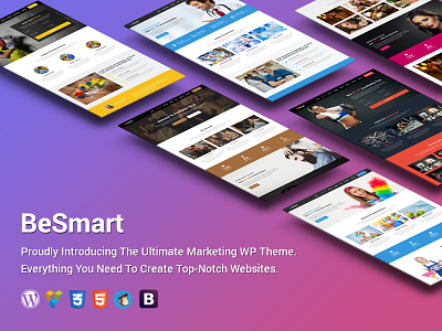 BeSmart High-Converting Landing Page WordPress Theme app barber landing page beauty wordpress theme cleaning services construction gym wp theme landing page marketing startup startup campaign wordpress theme