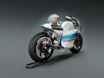 motorcycle design with lighting studio