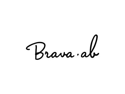 Brava · AB logo black branding script type white