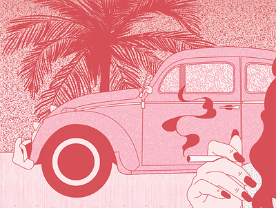 Summertime | an Illustration car cigarette cigars design girl graphic design graphics illustration lineart outlines summer summertime women women in illustration
