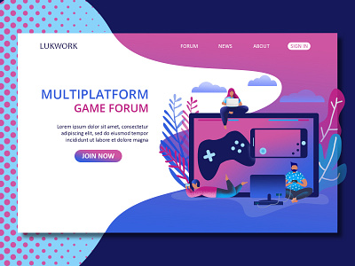 GAME homepage illustraion landing landingpage logo uiux web web design