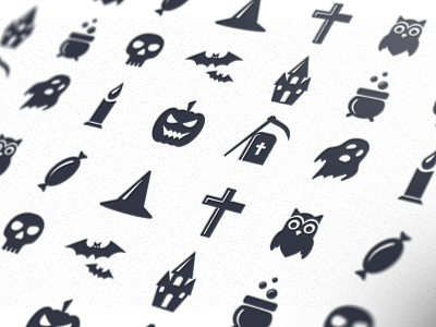 Vector Icons for Halloween bat castle ghost halloween icons owl pictogram pumpkin skull vector