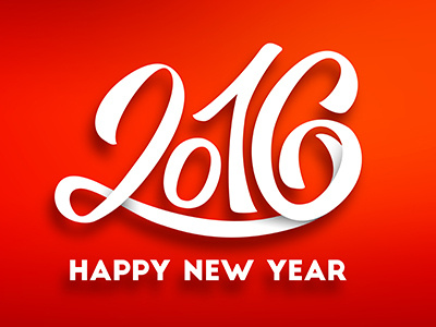 Happy new year 2016 greeting card 2016 calligraphy elements happy lettering new type typography vector year