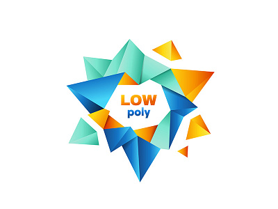 Low poly crystal emblem abstract crystal geometric logo low poly polygon shape triangle vector