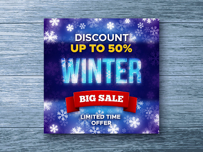 Promo banner template for Christmas sale background banner card christmas design discount flyer greeting poster sale typography winter