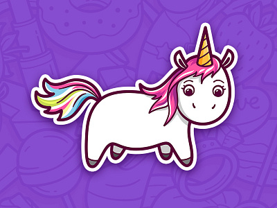 Cute Unicorn Sticker baby flat girl illustration sticker unicorn