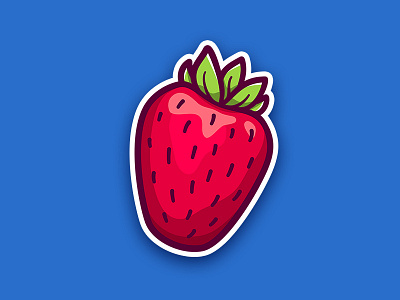 Strawberry sticker berry icon sticker strawberry sweet vector