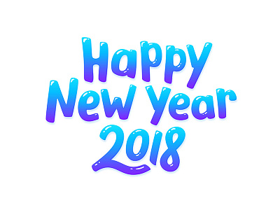 Happy New Year 2018 lettering 2018 candy glossy lettering new new year text typography vector year