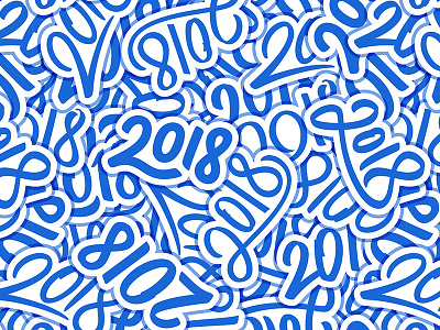 2018 numbers design. Seamless pattern