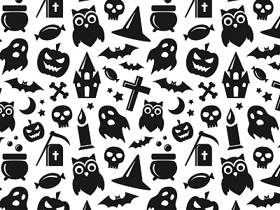 Seamless Pattern For Halloween background halloween icons pattern seamless vector