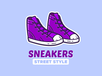 Sneakers logo design for sale icon logo sneakers sticker vector