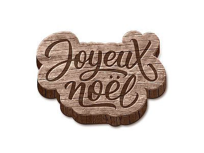 Joyeux Noel lettering on badge