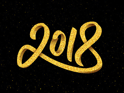 Happy New Year 2018 lettering