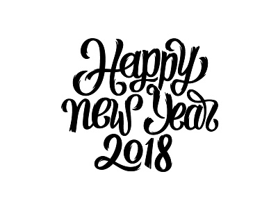 Happy New Year 2018 lettering 2018 calligraphy card design for sale greeting lettering new year text typography vector