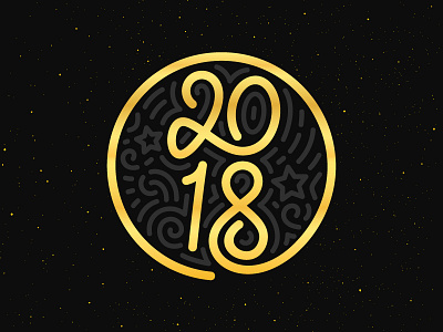 Happy New Year 2018 lettering