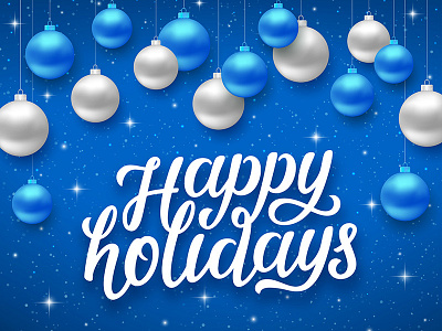 Greeting Card with Happy Holidays lettering