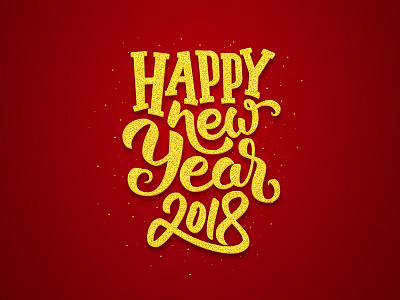 Happy New Year 2018 lettering 2018 3d calligraphy card design greeting lettering new year text typography vector