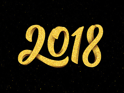 Happy New Year 2018 2018 3d calligraphy card design greeting lettering new year text typography vector