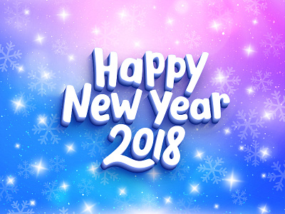 Happy New Year 2018 2018 3d card design greeting lettering new year text typography vector