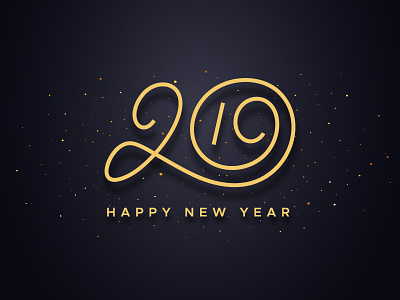 Happy New Year 2019 card design 2019 background banner calligraphy card design for sale greeting happy illustration lettering new year poster text type typography vector vintage year