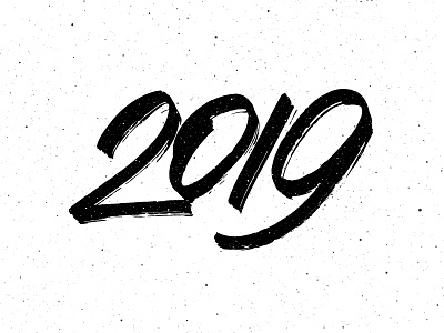 2019 Number Calligraphy for New Year card