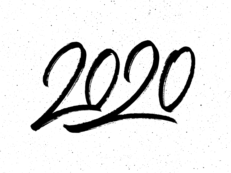 Calligraphy 2020. New Year card design by Yurlick on Dribbble